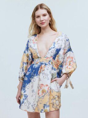 Aqua Benedita Alex Dress | Floral Mini Dress | Small